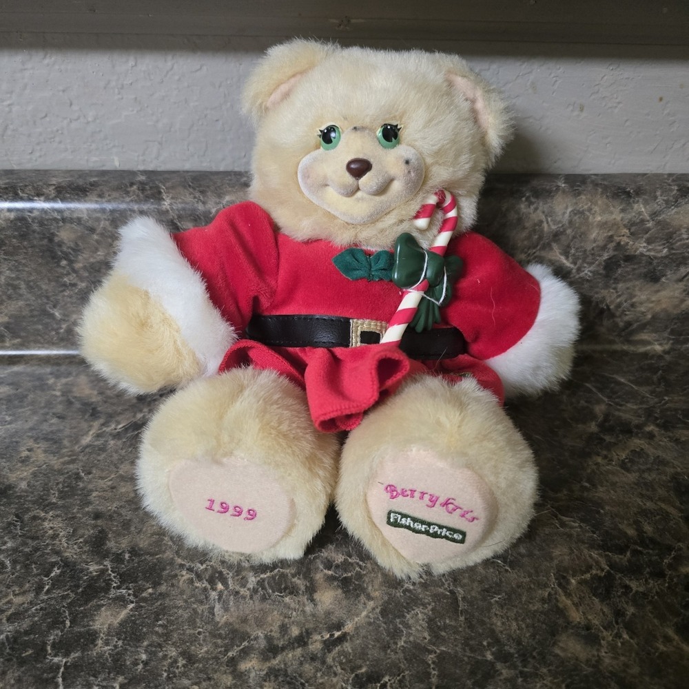 1999 Fisher Price 75006 Berry Kris Plush Stuffed Christmas Bear Santa Suit